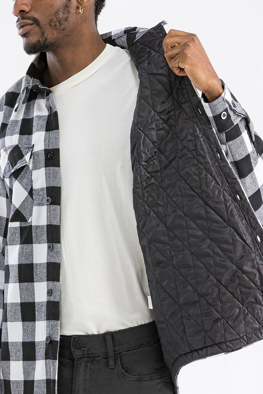 Mens Quilted Padded Flannel-Teresa&#39;s Fashionista LLC