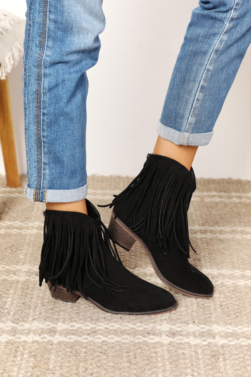 Legend Women's Fringe Cowboy Western Ankle Boots-Teresa&#39;s Fashionista LLC