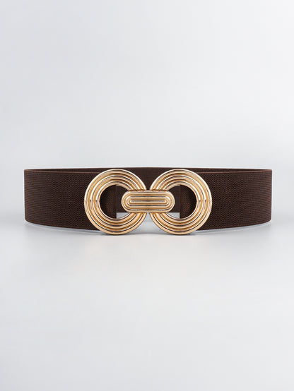 Geometric Buckle Elastic Wide Belt-Teresa&#39;s Fashionista LLC