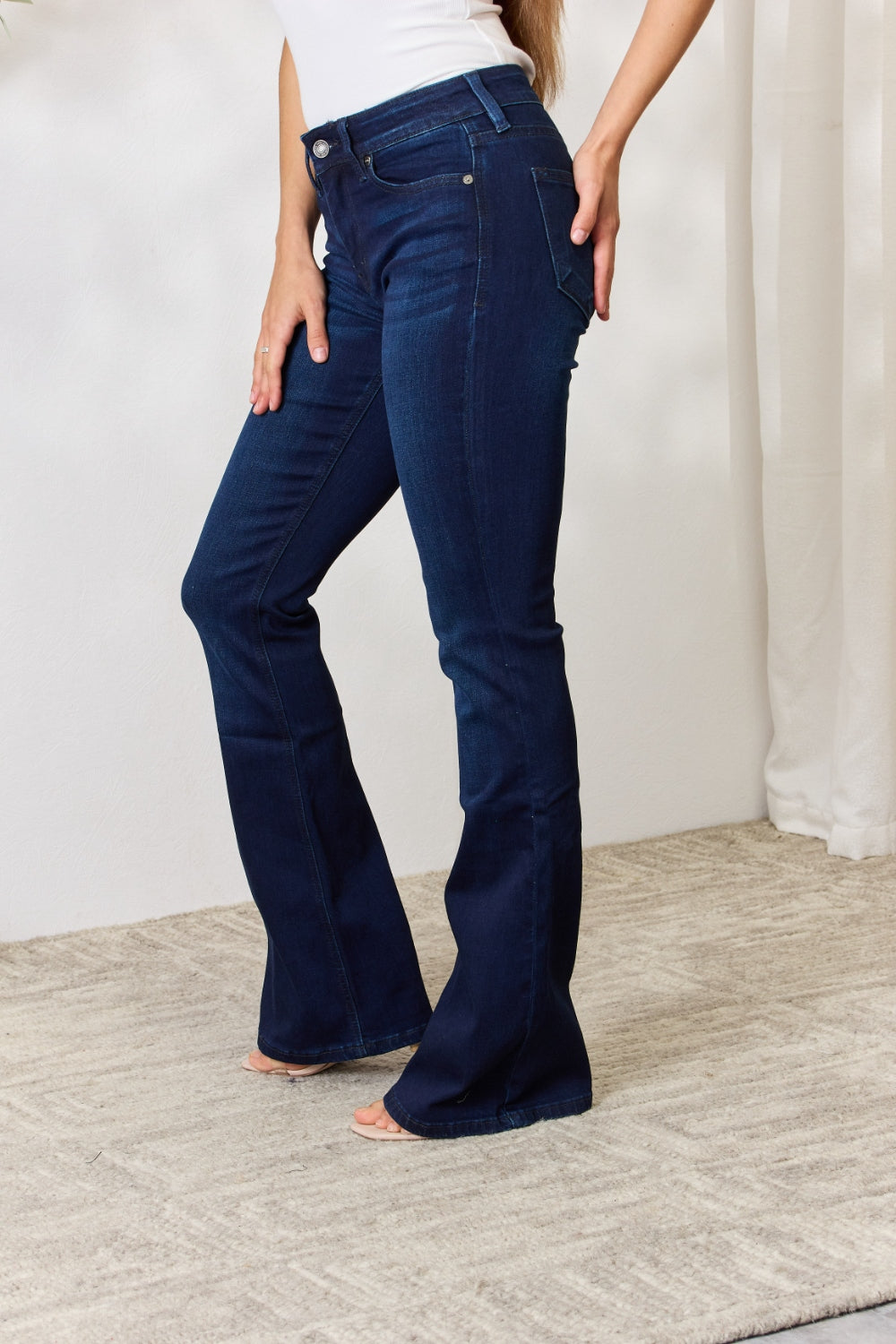 Kancan Full Size Mid Rise Flare Jeans-Teresa&#39;s Fashionista LLC