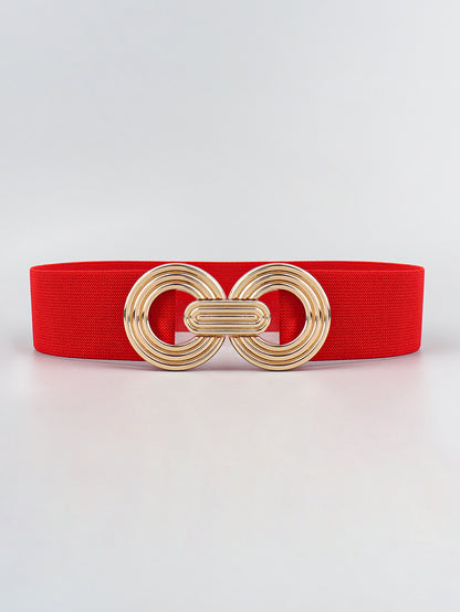 Geometric Buckle Elastic Wide Belt-Teresa&#39;s Fashionista LLC