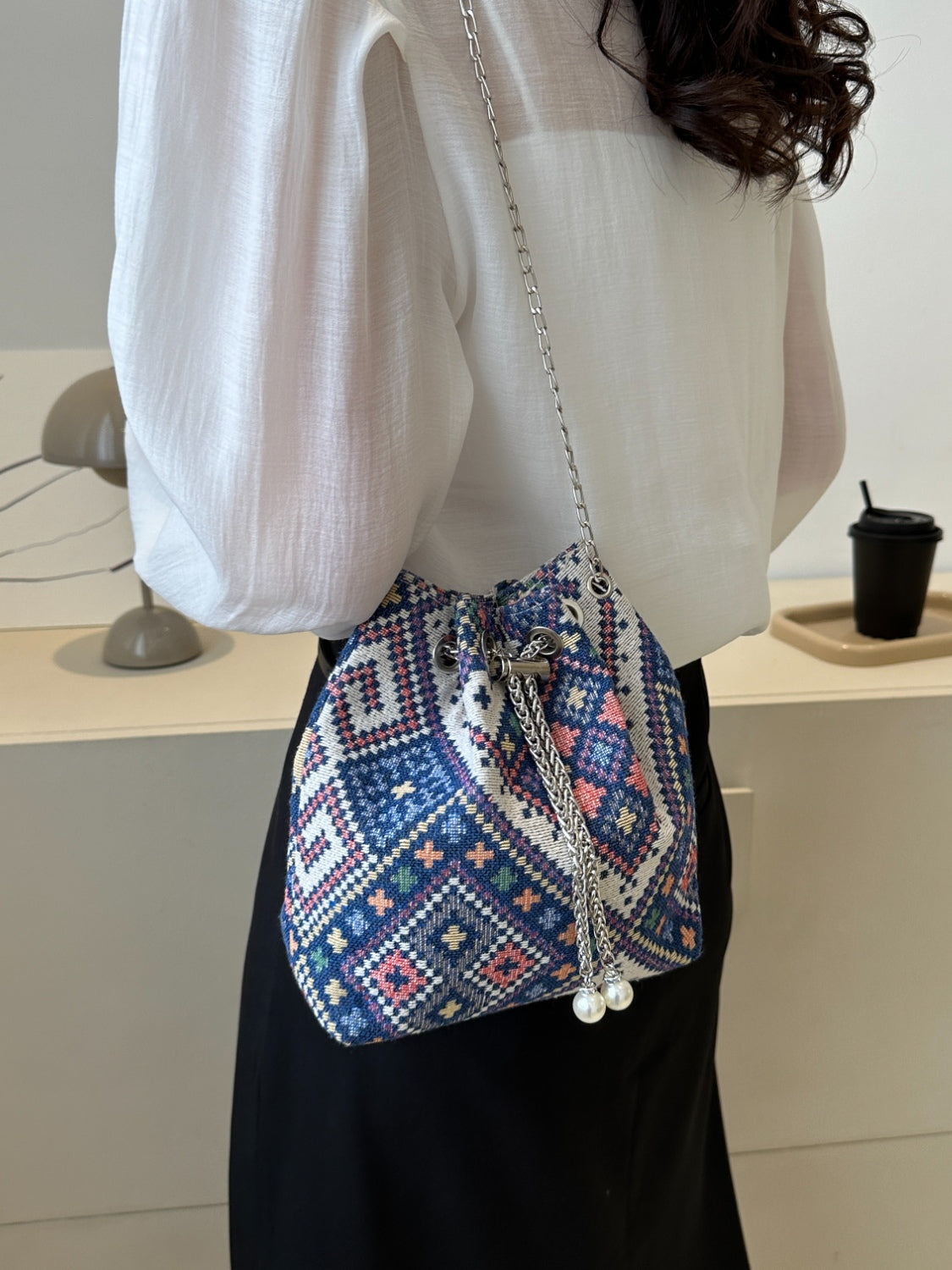 Printed Chain Bucket Bag-Teresa&#39;s Fashionista LLC