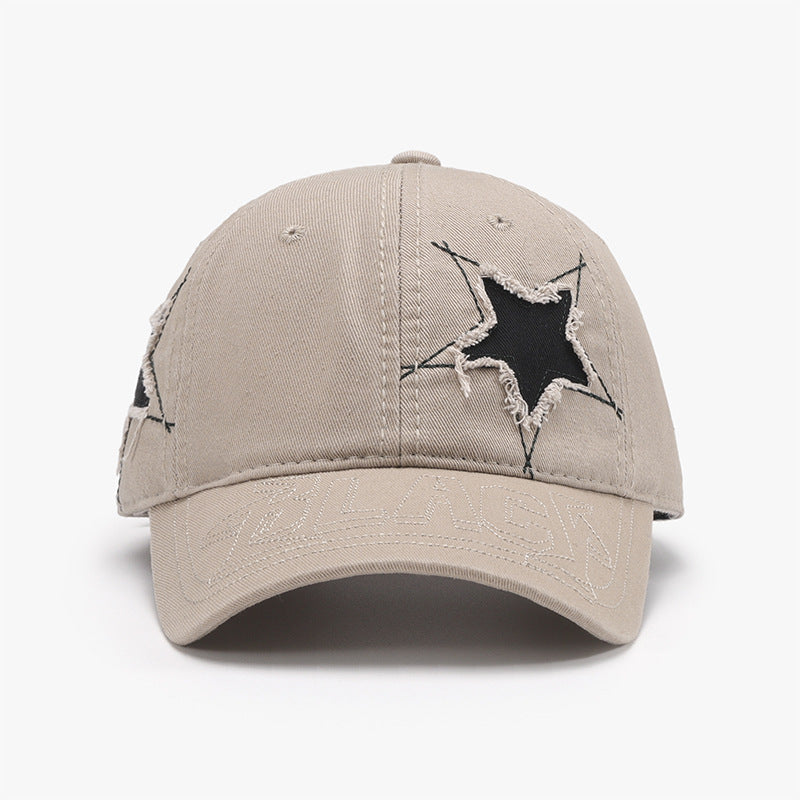 Adjustable Star Raw Hem Cap-Teresa&#39;s Fashionista LLC