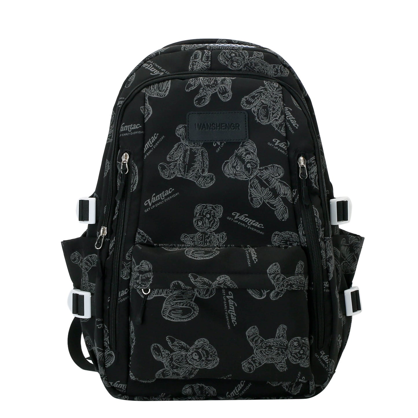 Cute Bears Print Backpack Fashion Versatile Large Capacity Travel Bags Women Junior High School Students Schoolbag Girls Campus Bag-Teresa&#39;s Fashionista LLC