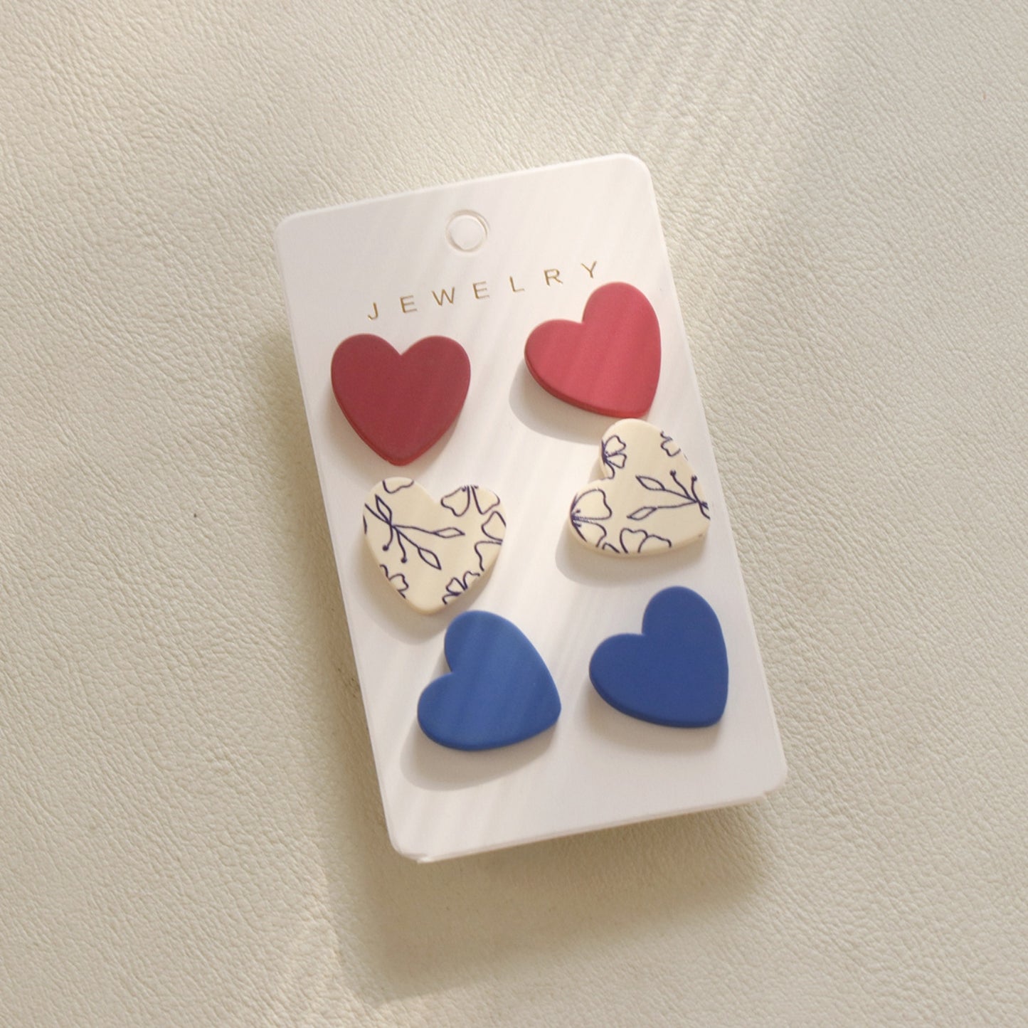 3 Piece Acrylic Heart Stud Earrings-Teresa&#39;s Fashionista LLC