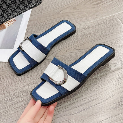 Buckle Trim Open Toe Sandals-Teresa&#39;s Fashionista LLC