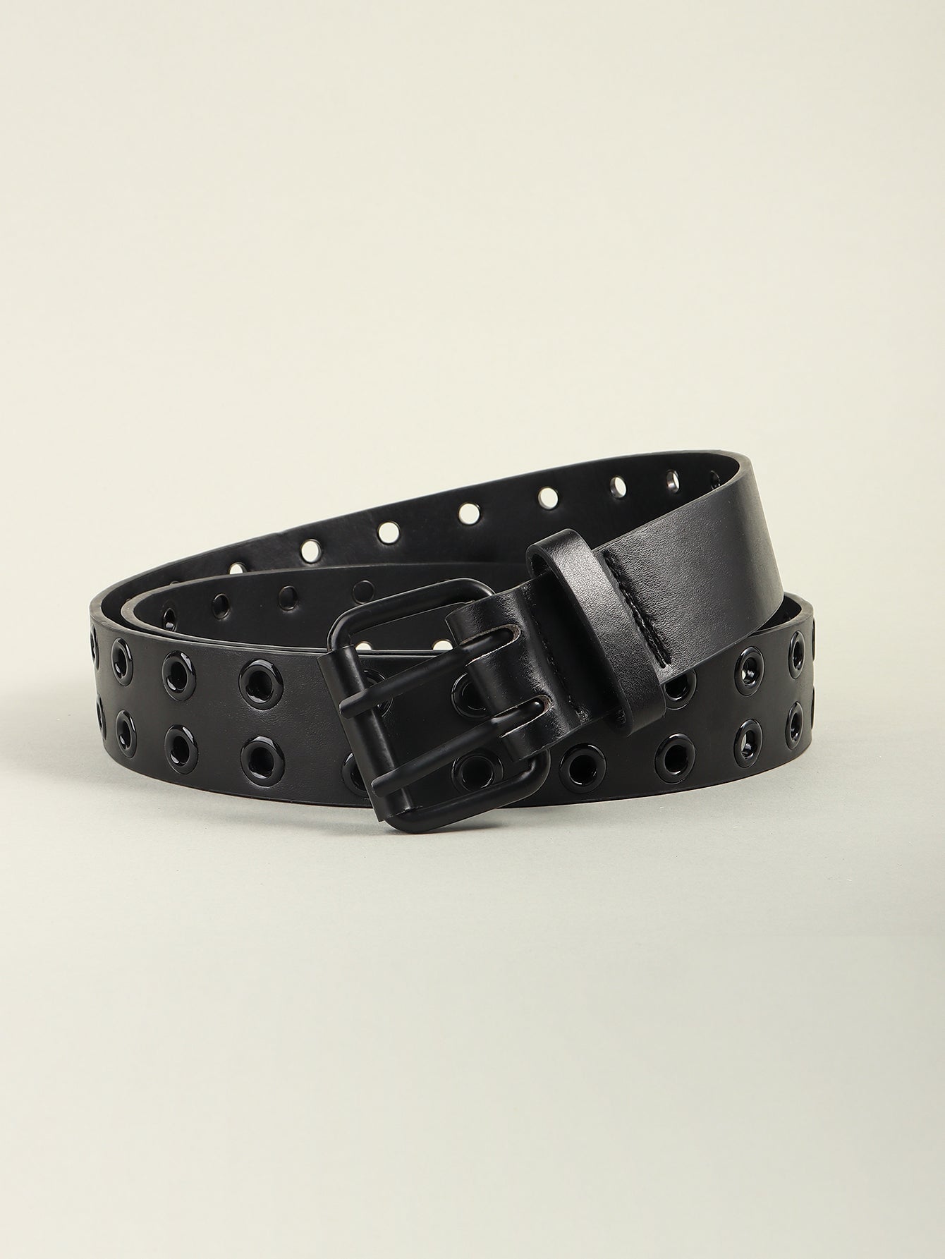 Grommet PU Leather Belt-Teresa&#39;s Fashionista LLC