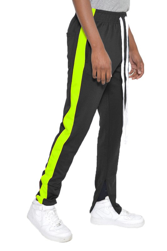 SINGLE STRIPE ANKLE ZIPPER TRACK PANTS-Teresa&#39;s Fashionista LLC