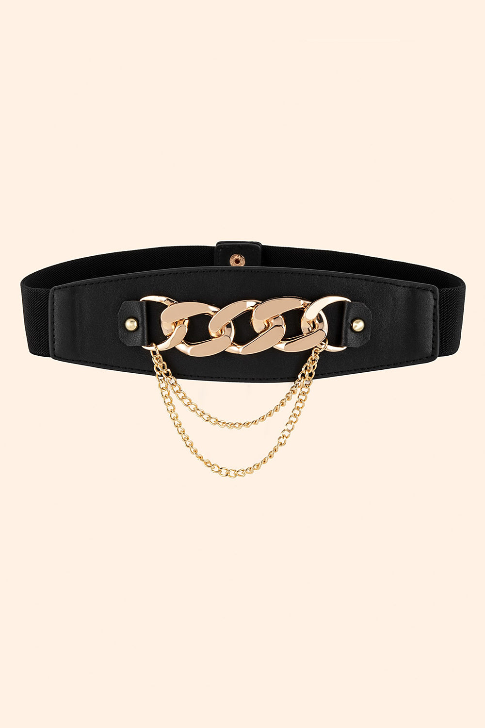 Chain Detail PU Leather Belt-Teresa&#39;s Fashionista LLC