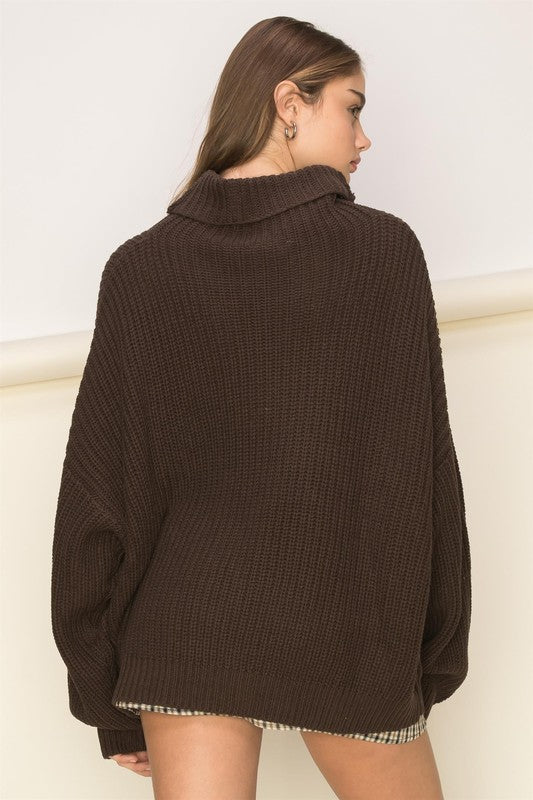 Cuddly Cute Turtleneck Oversized Sweater-Teresa&#39;s Fashionista LLC