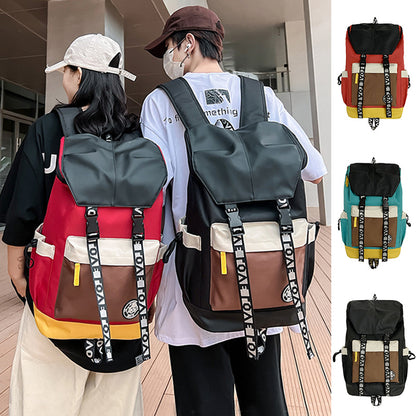 New Color Matching Backpack Fashion Outdoor Travel Bags Men Women Personality Middle Junior High School Student Schoolbags-Teresa&#39;s Fashionista LLC