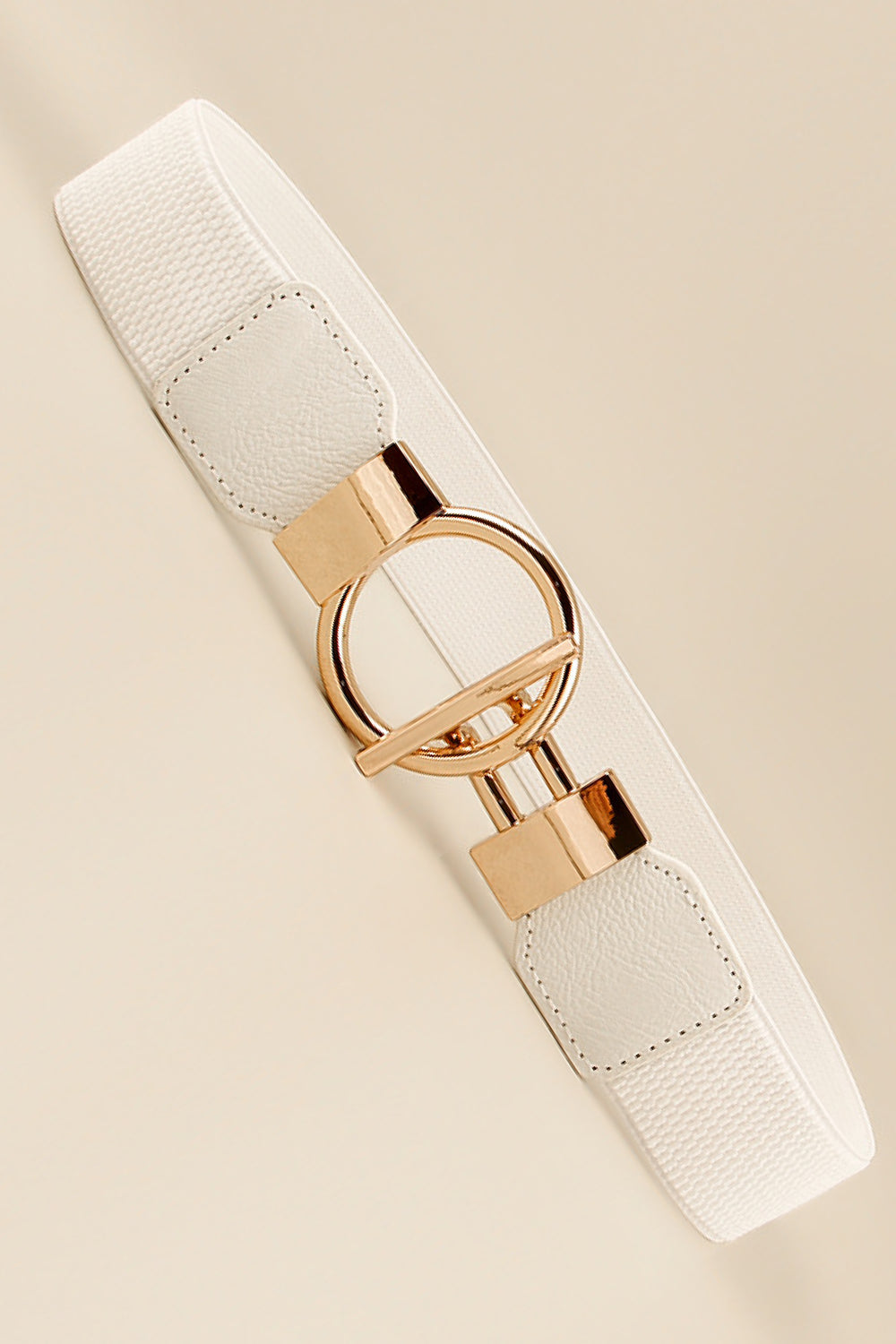 Circle Shape Buckle Zinc Alloy Buckle PU Leather Belt-Teresa&#39;s Fashionista LLC