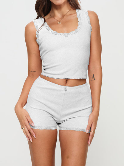 Scoop Neck Wide Strap Top and Shorts Set-Teresa&#39;s Fashionista LLC