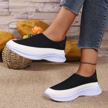 Mesh Contrast Flat Slip-Ons-Teresa&#39;s Fashionista LLC