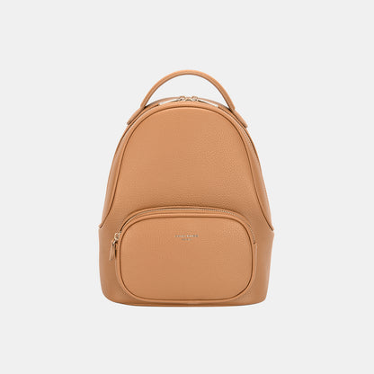 David Jones PU Leather Handle Backpack-Teresa&#39;s Fashionista LLC