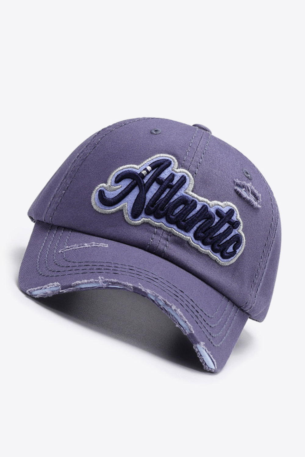 ATLANTIC Graphic Distressed Baseball Cap-Teresa&#39;s Fashionista LLC