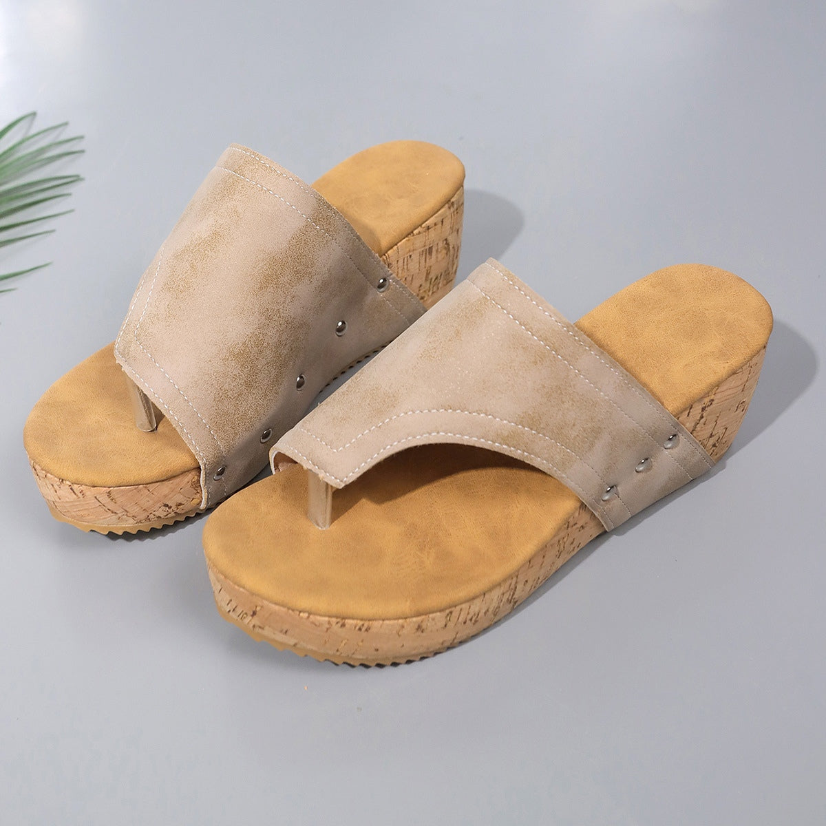 PU Leather Wedge Sandals-Teresa&#39;s Fashionista LLC