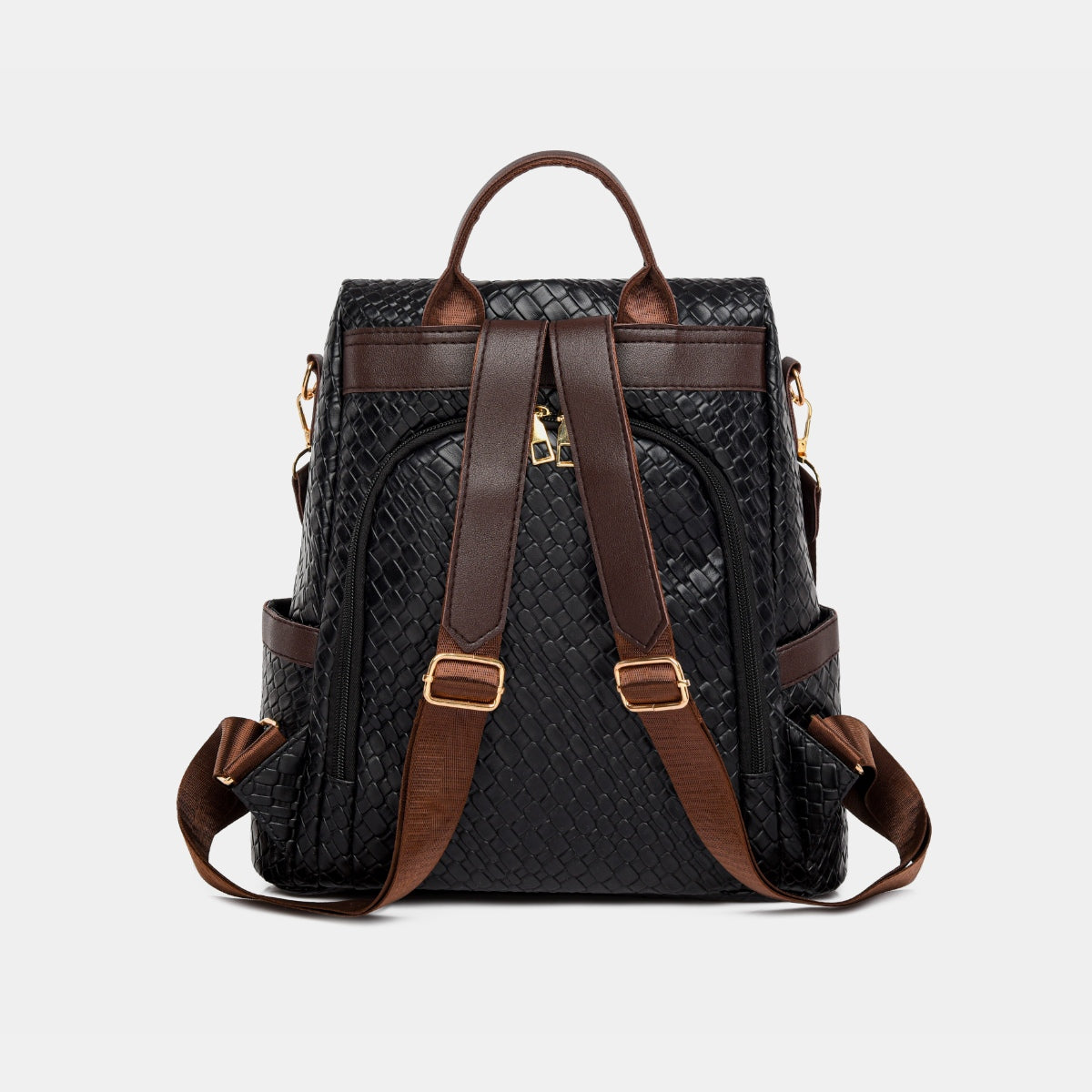 PU Leather Adjustable Straps Backpack Bag-Teresa&#39;s Fashionista LLC