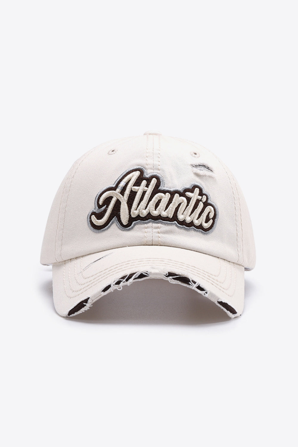 ATLANTIC Graphic Distressed Baseball Cap-Teresa&#39;s Fashionista LLC