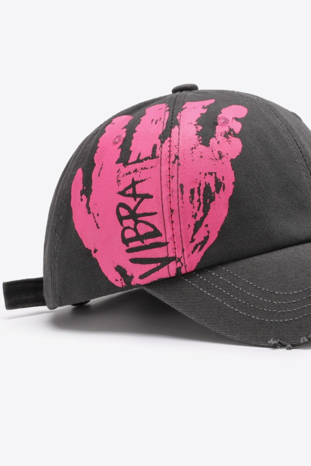 VIBRA Graphic Distressed Adjustable Baseball Cap-Teresa&#39;s Fashionista LLC