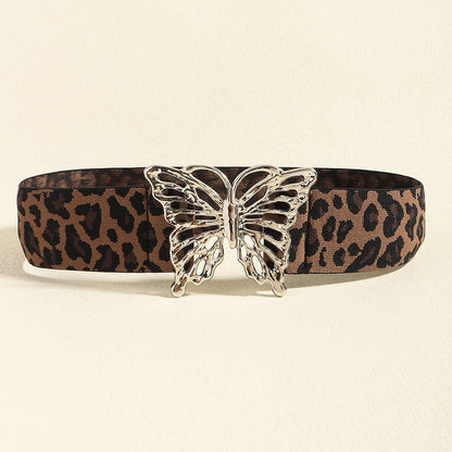 Butterfly Alloy Buckle Elastic Belt-Teresa&#39;s Fashionista LLC