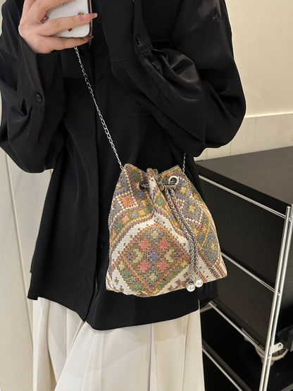 Printed Chain Bucket Bag-Teresa&#39;s Fashionista LLC