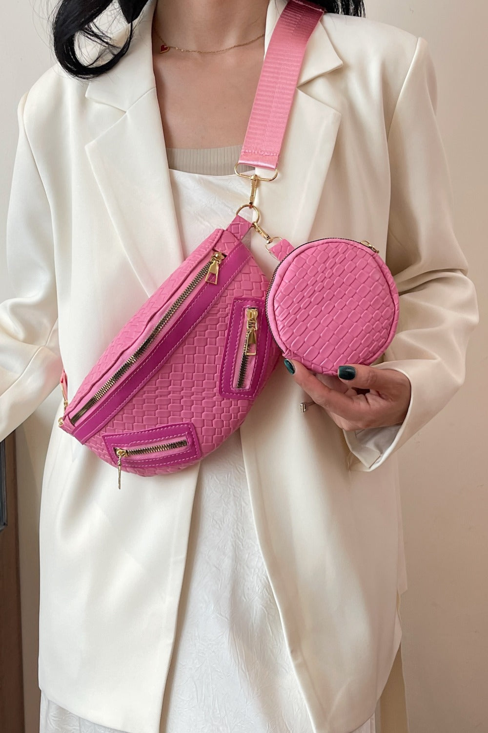 PU Leather Crossbody Bag with Coin Purse-Teresa&#39;s Fashionista LLC