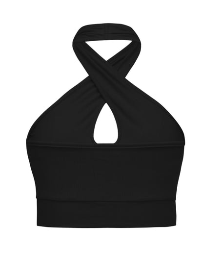 Halter Neck Cropped Tank-Teresa&#39;s Fashionista LLC