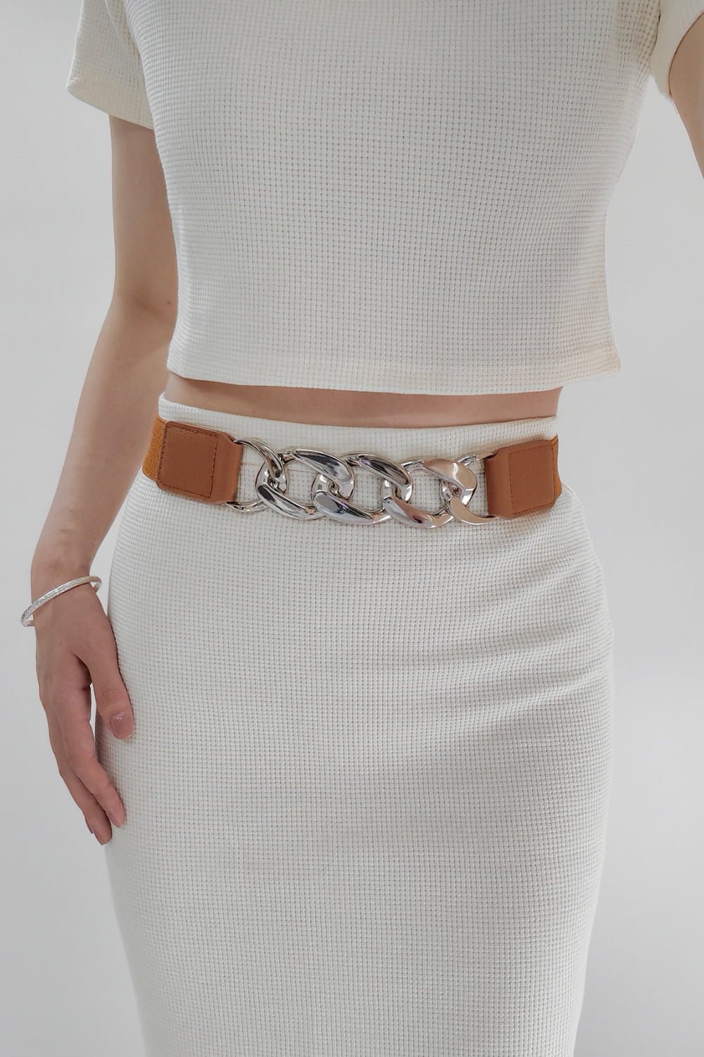 Chain Detail Elastic Belt-Teresa&#39;s Fashionista LLC