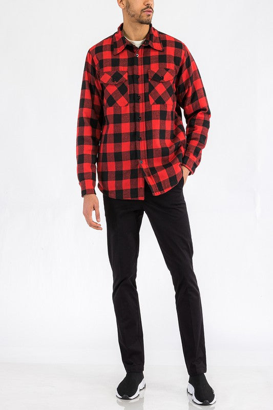 Mens Quilted Padded Flannel-Teresa&#39;s Fashionista LLC