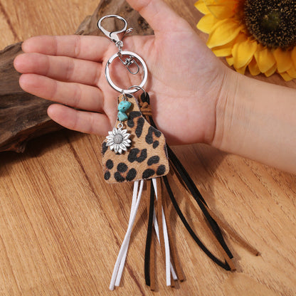 Turquoise Fringe Detail Key Chain-Teresa&#39;s Fashionista LLC