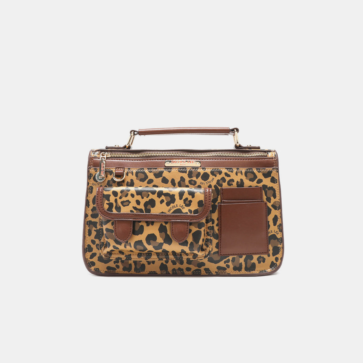 Nicole Lee USA Leopard Top Handle Handbag-Teresa&#39;s Fashionista LLC