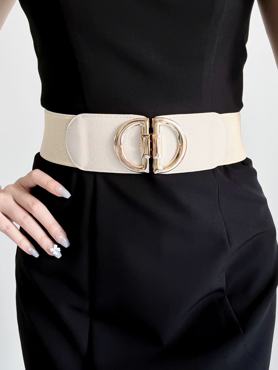 D Buckle Elastic Belt-Teresa&#39;s Fashionista LLC