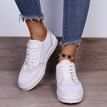 Lace-Up Suedette Flat Sneakers-Teresa&#39;s Fashionista LLC