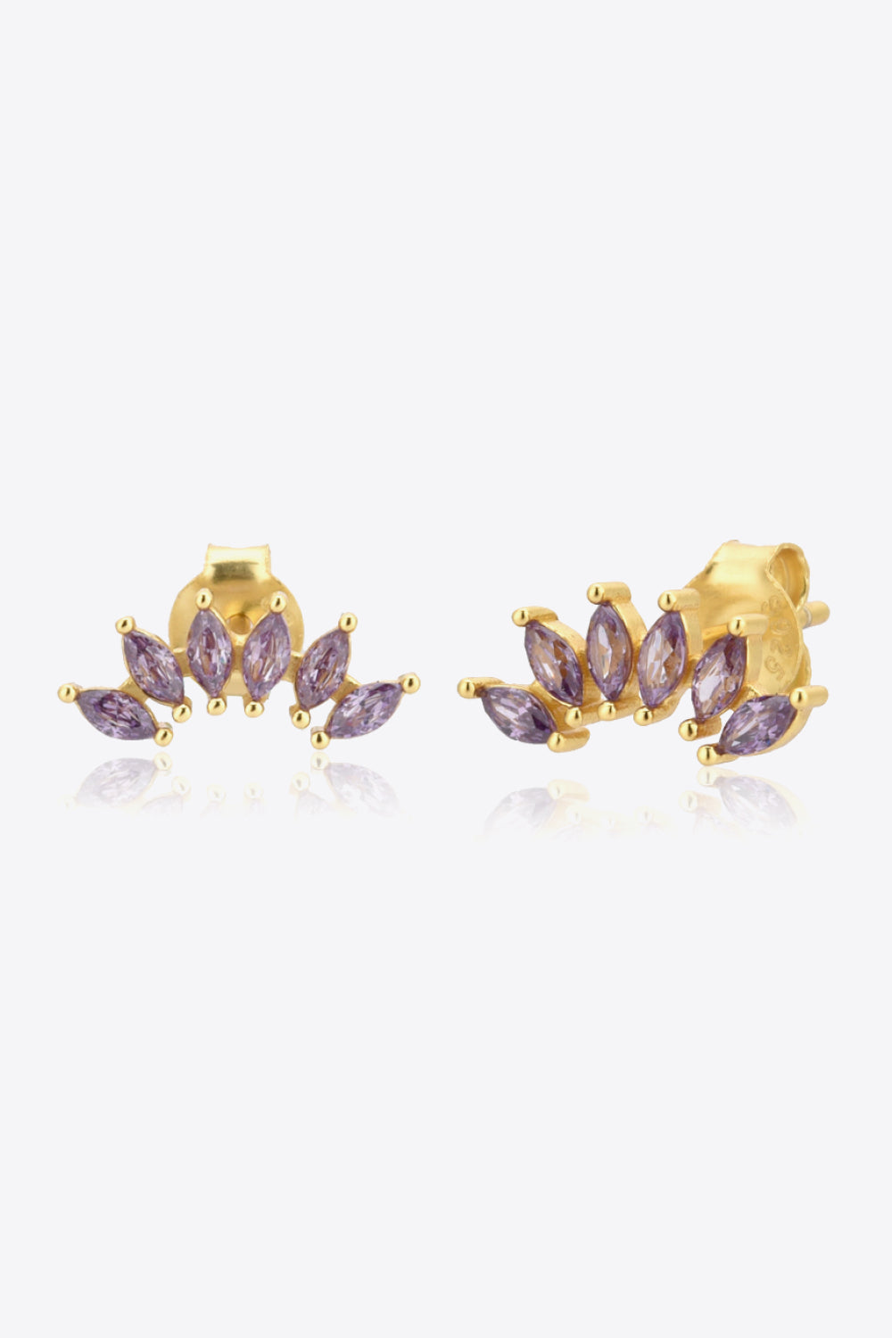 Zircon 925 Sterling Silver Stud Earrings-Teresa&#39;s Fashionista LLC