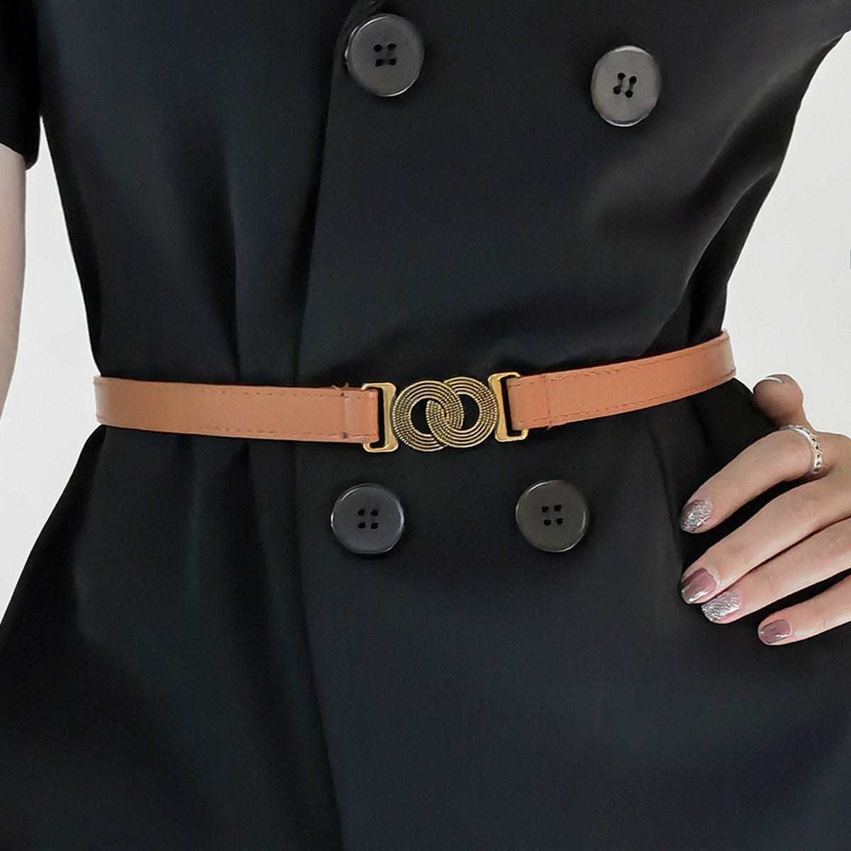 Alloy Buckle PU Belt-Teresa&#39;s Fashionista LLC