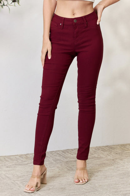 YMI Jeanswear Hyperstretch Mid-Rise Skinny Jeans-Teresa&#39;s Fashionista LLC