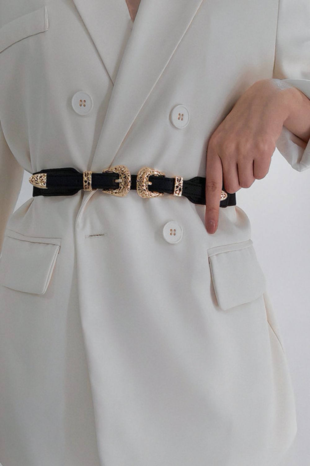 Double Buckle Elastic Belt-Teresa&#39;s Fashionista LLC