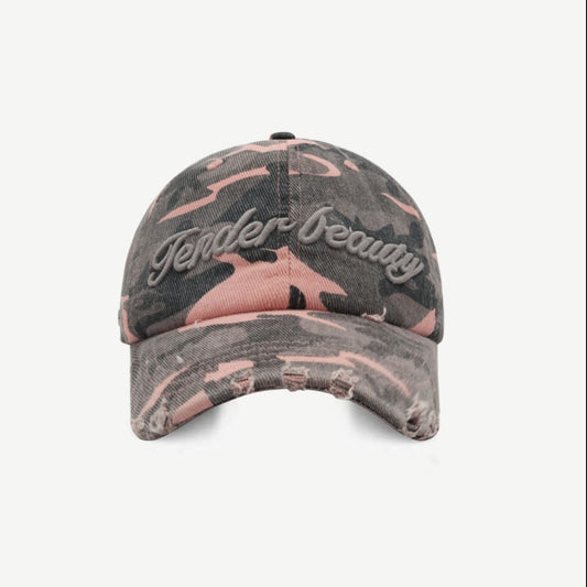 Letter Graphic Camouflage Cotton Hat-Teresa&#39;s Fashionista LLC