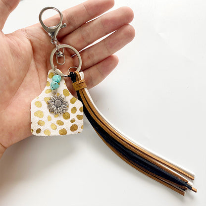 Turquoise Fringe Detail Key Chain-Teresa&#39;s Fashionista LLC