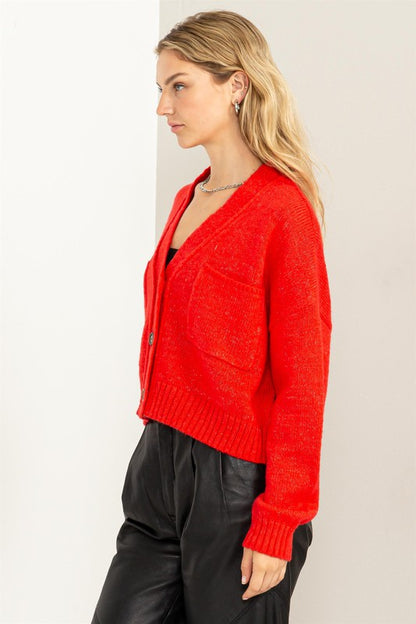 Cute Mood Crop Shoulder Cropped Cardigan Sweater-Teresa&#39;s Fashionista LLC