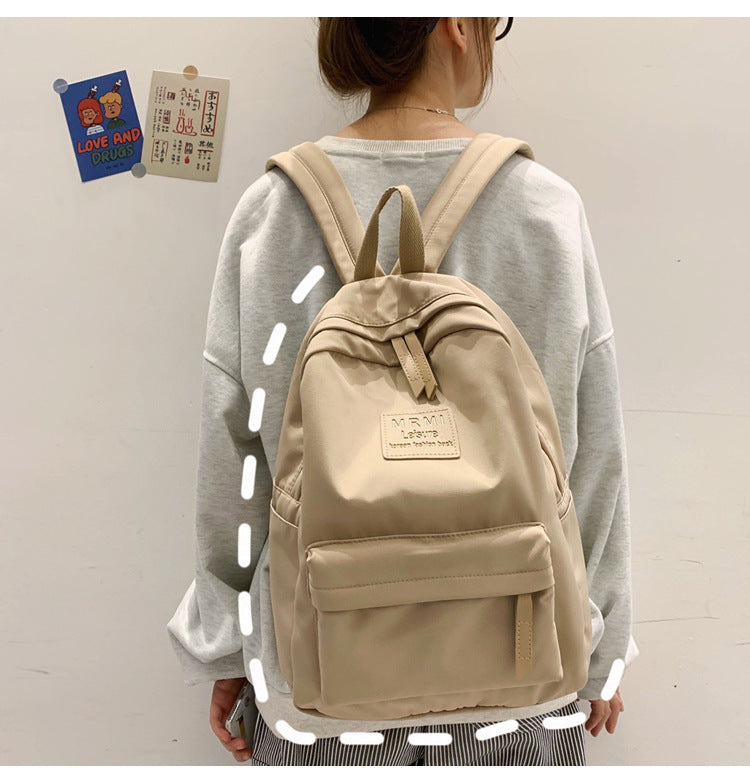 Solid Backpack For Men And Women Korean Version Junior High School Students Schoolbag Outdoor Large Capacity Travel Bags-Teresa&#39;s Fashionista LLC