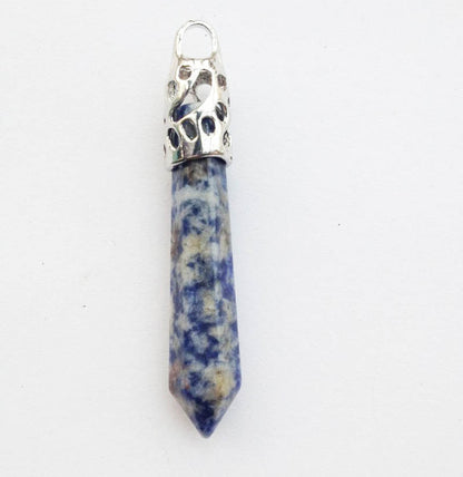 Natural Crystal Hexagonal Prism Bullet Pendant-Teresa&#39;s Fashionista LLC