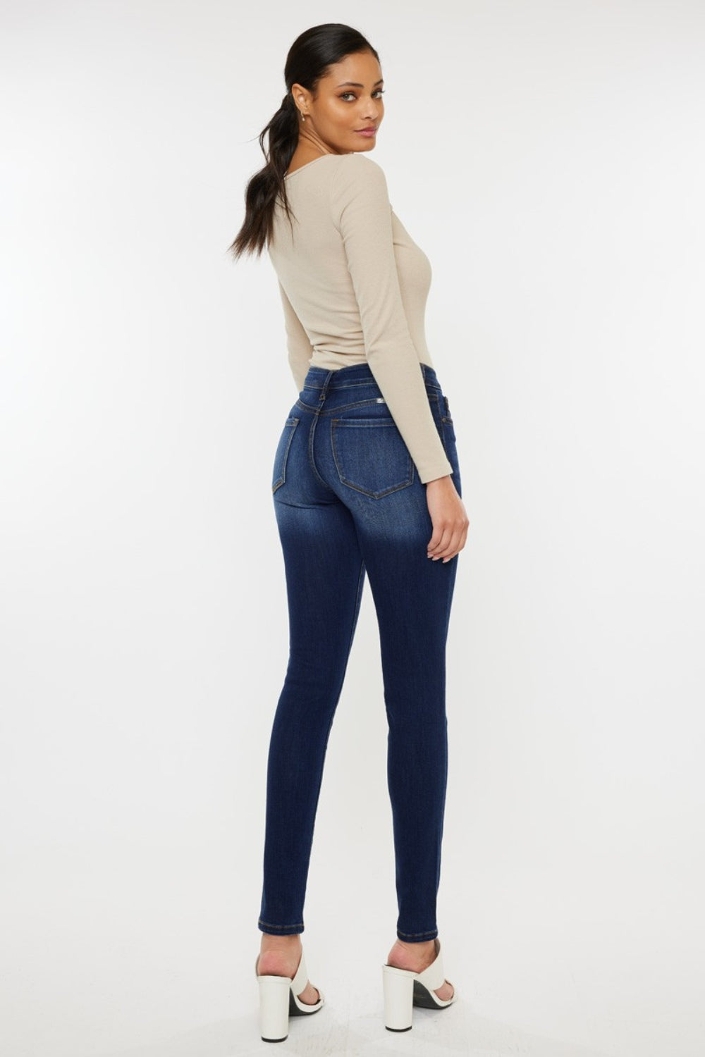 Kancan Mid Rise Gradient Skinny Jeans-Teresa&#39;s Fashionista LLC