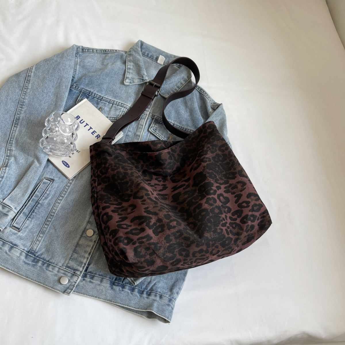 Leopard Adjustable Strap Tote Bag-Teresa&#39;s Fashionista LLC