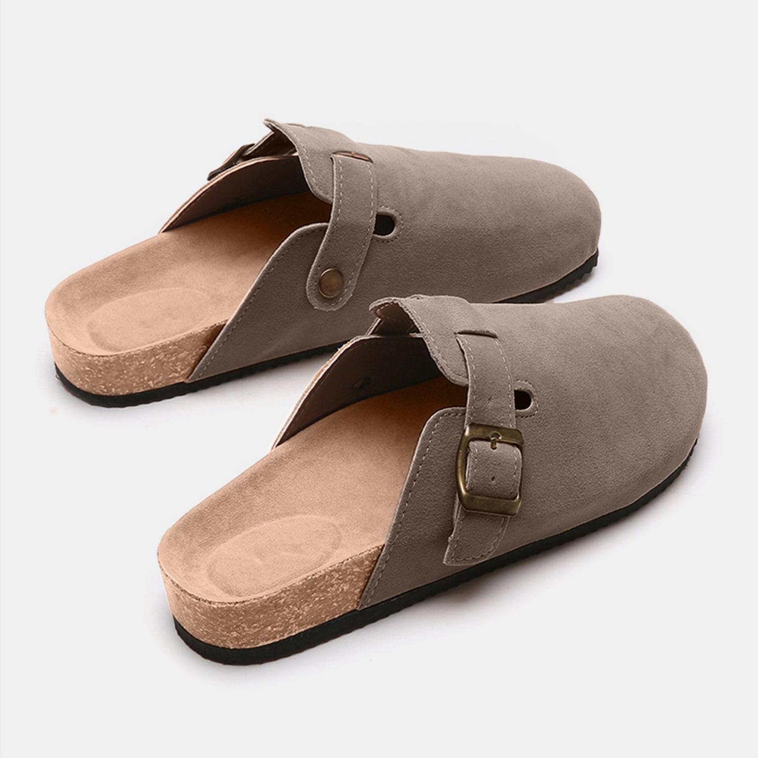 Suede Closed Toe Buckle Slide-Teresa&#39;s Fashionista LLC