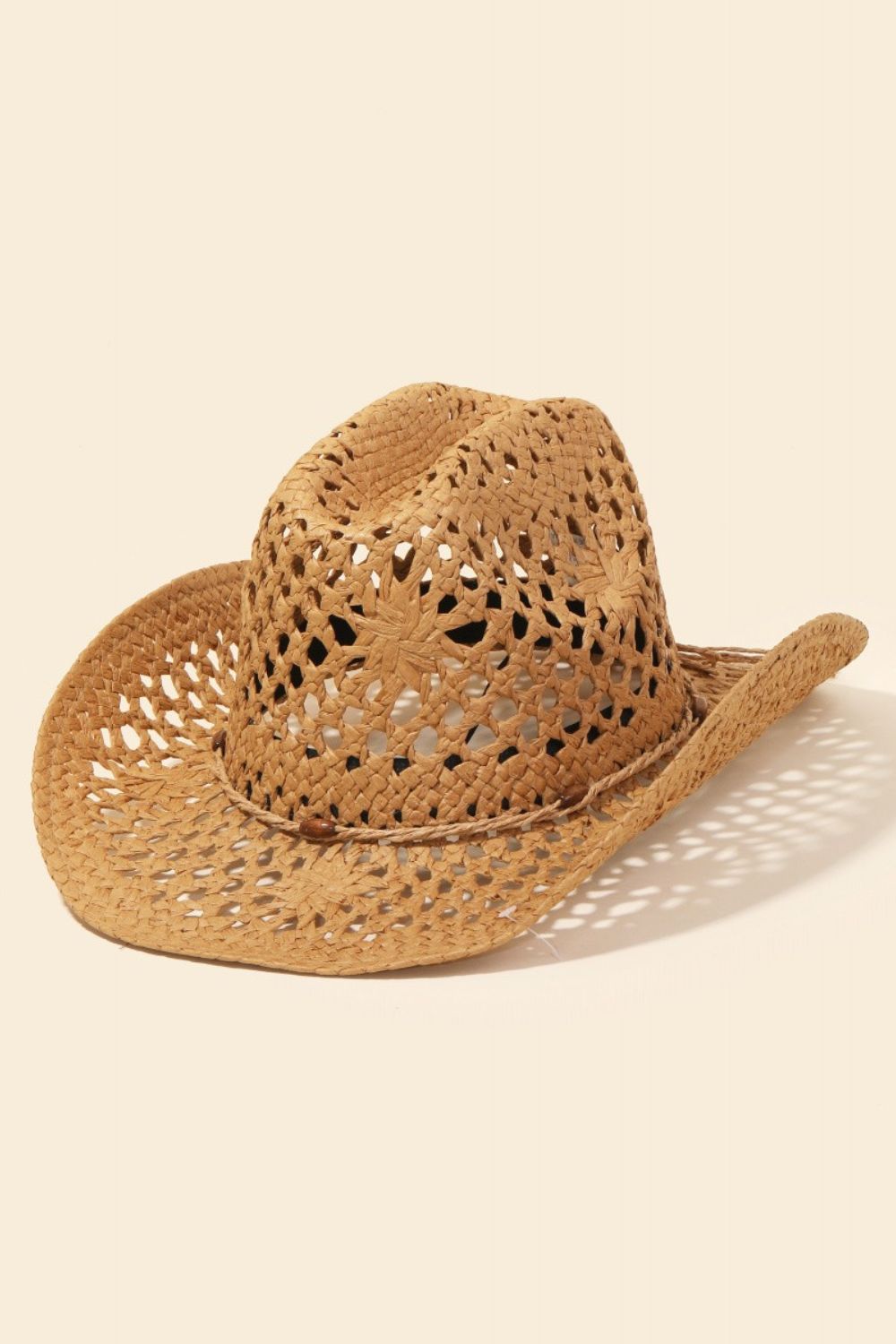 Fame Straw Weave Rope Ribbon Cowboy Hat-Teresa&#39;s Fashionista LLC