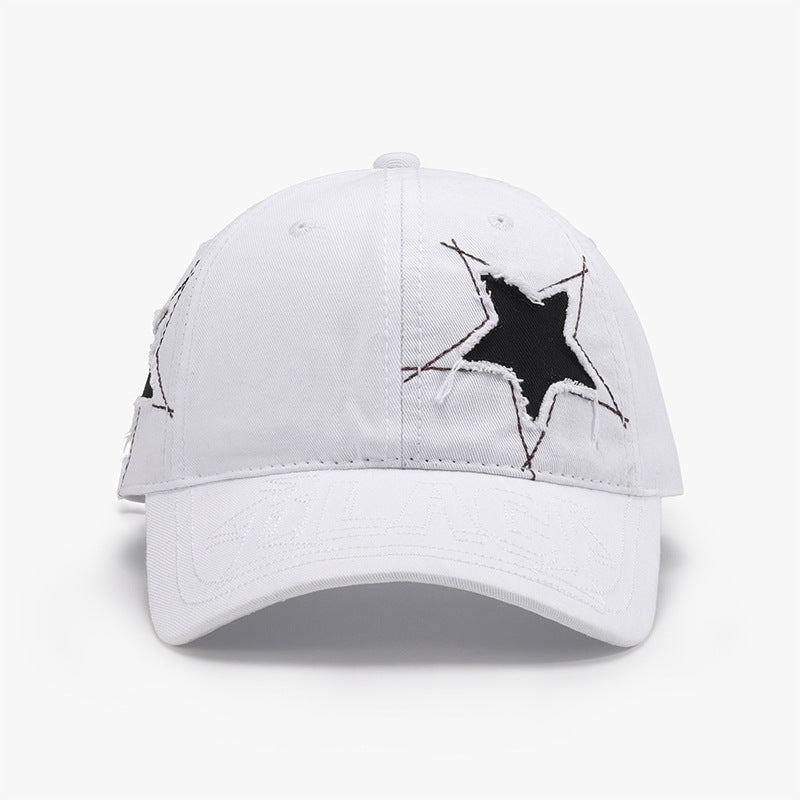 Adjustable Star Raw Hem Cap-Teresa&#39;s Fashionista LLC