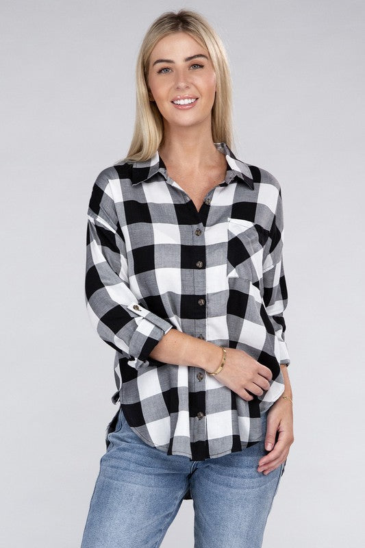 Classic Plaid Flannel Shirt-Teresa&#39;s Fashionista LLC