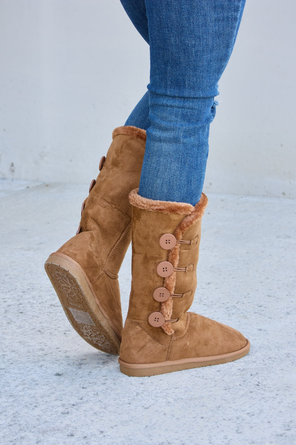 Forever Link Warm Fur Lined Flat Boots-Teresa&#39;s Fashionista LLC